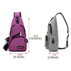 Dxyizu Multi-Function Portable Casual Canvas Chest Bag Outdoor Sports Shoulder Bag Waist Bag with External USB Charging Interface for Men / Women / Student, Random Logo Delivery(Purple)