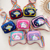 Children Shoulder Messenger Bag Cute Coin Backpack(Rose Red)