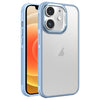 For iPhone 12 Hardware Side Cooling Skin Feel Frosted Metal Lens Frame Phone Case(Sky Blue)