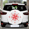 D-366 Compass Pattern Car Modified Decorative Sticker(Red)