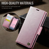 For iPhone 11 AutSpace A11 Side Buckle MagSafe Magnetic RFID Phone Leather Case(Rose Gold)