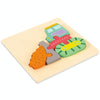 3 PCS Early Childhood Education Wooden Three-Dimensional Jigsaw Puzzle Toy(Bulldozer)