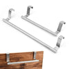 No-Punch Stainless Steel Over Door Towel Rack Cabinet Door Rag Hanging Holder, Length: 36.5cm Silver