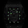 BAOGELA 1612 Skull Silicone Mens Watch Waterproof Sports Quartz Watch( Black Shell Rose Gold Skull)