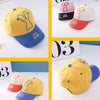C0477 Cartoon Long-Eared Rabbit Pattern Baby Baseball Hat Children Peaked Cap, Size: 50cm Adjustable(Yellow Top Blue Brim)