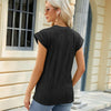 Ladies Summer Round Neck Loose Short Sleeve T-Shirt, Size: S(Black)