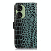 For Asus ZenFone 10 / ZenFone 9  Crocodile Top Layer Cowhide Leather Phone Case(Green)