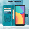 For Alcatel 1L 2021 Embossed Butterfly Leather Phone Case(Blue)