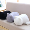 Plush Cat Toy Children Cat Back Shadow Shape Gift Toy Home Decoration Soft Pillow(Black)