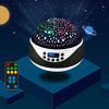 LED Starry Sky Light USB Remote Control Rotating Music Projector Lamp Romantic Starry Night Light(Black)