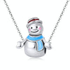 S925 Sterling Silver Pendant Mr Snowman Beads DIY Bracelet Necklace Accessories
