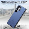 For Samsung Galaxy S21 Ultra 5G Twill Fabric Leather Skin Back Phone Case(Blue)