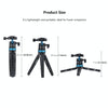 PULUZ Pocket Mini Adjustable Metal Desktop Tripod Mount with 360 Degree Ball Head for DSLR & Digital Cameras, Adjustable Height: 11-20.2cm(Blue)