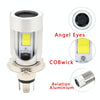 H4 DC12-80V / 20W / 6000K / 2000LM Motorcycle Headlight with Angel Eyes (Red)