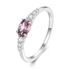 Sterling Silver S925 Zircon Ring Platinum Plated Ring, Size: No.7(BSR265-VT)