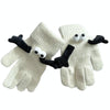 Fall Winter Couple Students Magnetic Warm Gloves Cute Dolls Outdoor Hand In Hand Mittens, Size: Average(White)