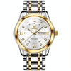 OLEVS 5513 Men Business Luminous Waterproof Quartz Watch(White + Gold)