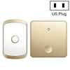 Wireless Doorbell, 150m Range, 60 Chimes, US Plug, Gold