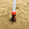 32mm Pipe Diameter Outdoor Beach Sun Umbrella Accessories Large Plastic Portable Spiral Ground Plug(Red Black)