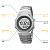 SKMEI 2069 Multifunctional 30M Waterproof Muslim Worships Digital Wrist Watch(Silver+White)