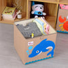 Youngshoots Cotton Linen Cartoon Toy Storage Basket Clothing Storage Box,Style Washable(Dolphin)