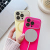 For iPhone 13 Pro Max Large Window Acrylic Glass Lens MagSafe Silicone Phone Case(Willow Green)