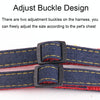 Red Denim Dog Leash & Chest Strap Set - Large (L) - Strong & Durable