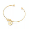 Alloy Letter S Bracelet Snake Chain Charm Bracelets, Size:S (Gold)
