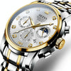 OLEVS 2889 Men Multifunctional Luminous Waterproof Quartz Watch(White + Gold)