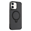 For iPhone 11 Carbon Fiber Texture 360 MagSafe Holder Phone Case(Black)
