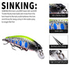 PROBEROS DW592 Sinking Minnow Lure Long Casting Fake Bait Bionic Plastic Hard Bait(Color D)