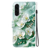 For Samsung Galaxy A36 / A56 5G Crystal Texture Colored Drawing Leather Phone Case(Jade Flowers)