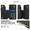 For Samsung Galaxy S23+ 5G Double Flap Zipper RFID Leather Phone Case with Short Lanyard(Black)