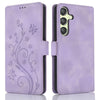 For Samsung Galaxy A24 4G Dreamy Butterfly Love Flower Embossed Leather Phone Case(Purple)