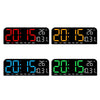 LED Screen Digital Display Desktop Alarm Clock Multifunctional Decoration Wall Clock(Red)