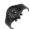 SANDA 5010P Six-Pin Cool Big Dial Waterproof Three-Eye Men Watch Leather Strap Fashion Trend Men Watch(Black)