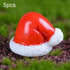 5pcs Christmas Decorations Resin Crafts Gifts Home Decorations Small Ornaments, Style: Hat