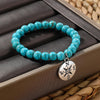 S2303-4 Compass Women Beaded Bracelet Turquoise Ethnic Style Charm Jewelry