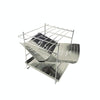 Outdoor Camp Portable Folding Stainless Steel Barbecue Charcoal Grill + Base Plate (Silver)