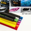 2pcs Car Headlight Protective Film Tail Light Film Motorcycle Fog Light Film, Size:30 x 100cm(Fluorescent Yellow)