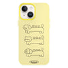 For iPhone 15 Skin Feeling Jelly TPU Hybrid PC Phone Case(Animal Lines Yellow)