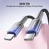 JOYROOM S-A42 Crystal Clear Series Fast Charging Data Cable, Type-C to 8 Pin Cable, Length: 1.2m(Black)