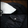 Men Winter Wool Liner Jean Jackets Outerwear Warm Denim Coats, Size:S(Sky Blue)