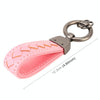 Car Metal + Braided Leather Key Ring Keychain (Pink)