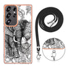 For Samsung Galaxy S25 Ultra 5G Electroplating Dual-side IMD Phone Case with Lanyard(Totem Elephant)
