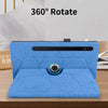 For Samsung Galaxy Tab S9 / S9 FE Tree Life Embossed Rotation Leather Tablet Case(Blue)
