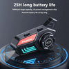 KUQIBAO Motorcycle Helmet Waterproof Bluetooth Headset With Light(Hard Microphone)