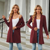 Autumn And Winter Women Button Long Sleeve Loose Cardigan Jacket, Size: S(Burgundy)