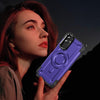 For Samsung Galaxy A32 Lens Holder MagSafe Phone Case(Purple)