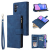 For Samsung Galaxy A16 5G Multifunctional Frosted Zipper Wallet Leather Phone Case(Blue)